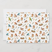 Invitation Fête d'anniversaire de 1 an des oiseaux mignons – (Dos)