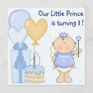 Invitation Fête d'anniversaire de 1 an du Petit Prince garçon
