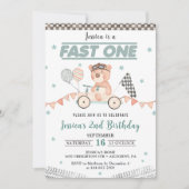 Invitation Fête d'anniversaire de 1 an Fast One Race Car (Devant)