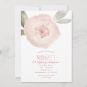 Invitation Fête d'anniversaire de 1 an Fleur Aquarelle Rose (Devant)