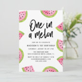 Invitation Fête d'anniversaire de 1 an "One in a Melon" (Debout devant)