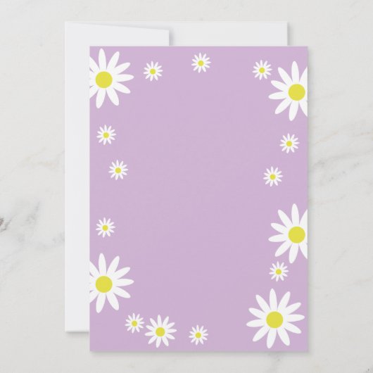 Invitation Fête d'anniversaire de 1 an sur le thème Daisy neu (Dos)