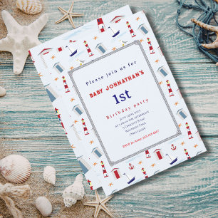 Invitation Fête d'anniversaire de 1 an sur un voilier nautiqu