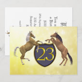 Invitation fête d'anniversaire de 23 ans élevant des chevaux (Devant / Derrière)