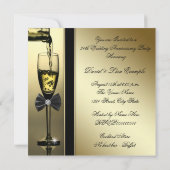 Invitation Fête d'anniversaire de 24 ans Élégant Champagne Do (Dos)