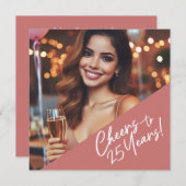 Invitation Fête d'anniversaire de 25 ans (Devant / Derrière)