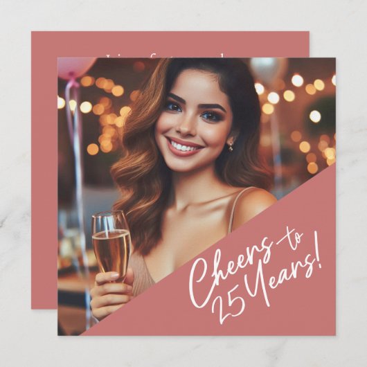 Invitation Fête d'anniversaire de 25 ans (Devant / Derrière)