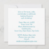 Invitation Fête d'anniversaire de 25 ans (Dos)