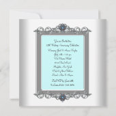 Invitation Fête d'anniversaire de 25 ans Bleu sarcelle Photo  (Dos)