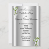 Invitation Fête d'anniversaire de 25 ans élégante argent blan (Dos)