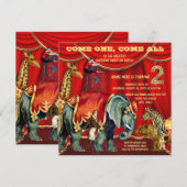 Invitation Fête d'anniversaire de 2 ans (Devant / Derrière)