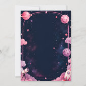 Invitation Fête d'anniversaire de 2 ans Cute Pink Outer Space (Dos)