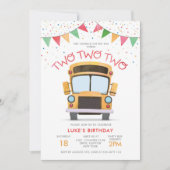 Invitation Fête d'anniversaire de 2 ans dans un bus (Devant)