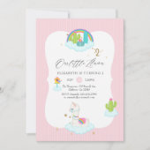 Invitation Fête d'anniversaire de 2 ans de Llama branché (Devant)