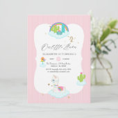 Invitation Fête d'anniversaire de 2 ans de Llama branché (Debout devant)