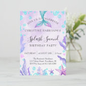Invitation Fête d'anniversaire de 2 ans Mermaid Splash  (Debout devant)