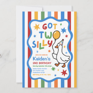 Invitation Fête d'anniversaire de 2 ans pour garçon aux deux