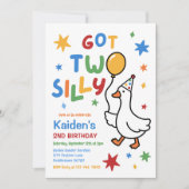 Invitation Fête d'anniversaire de 2 ans pour garçon Two Silly (Devant)
