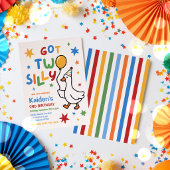 Invitation Fête d'anniversaire de 2 ans pour garçon Two Silly