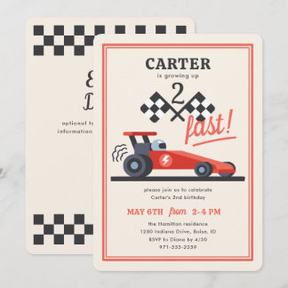 Invitation Fête d'anniversaire de 2 ans pour un enfant fan de
