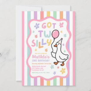 Invitation Fête d'anniversaire de 2 ans pour une fille drôle