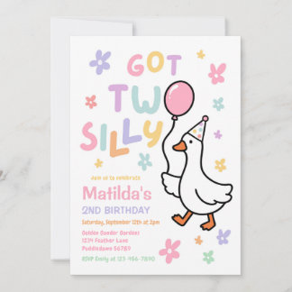 Invitation Fête d'anniversaire de 2 ans pour une fille Two Si