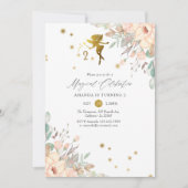 Invitation Fête d'anniversaire de 2 ans sur le thème de la fé (Devant)