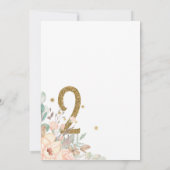 Invitation Fête d'anniversaire de 2 ans sur le thème de la fé (Dos)
