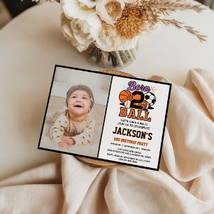 Invitation Fête d'anniversaire de 2 ans sur le thème du sport