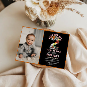 Invitation Fête d'anniversaire de 2 ans sur le thème du sport