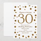Invitation Fête d'anniversaire de 30 ans 30 ans paillettes bl (Devant / Derrière)