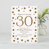 Invitation Fête d'anniversaire de 30 ans 30 ans paillettes bl (Debout devant)