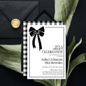 Invitation Fête d'anniversaire de 30 ans Black Bow Coquette B