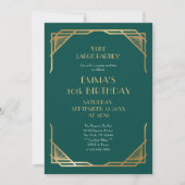 Invitation Fête d'anniversaire de 30 ans de style Gatsby en o (Devant)