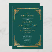 Invitation Fête d'anniversaire de 30 ans de style Gatsby en o (Devant / Derrière)