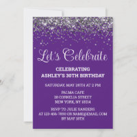 Fête d'anniversaire de 30 ans Purple White & Silve