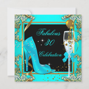 Invitation Fête d'anniversaire de 30 ans Talons Hauts Bleu Sa