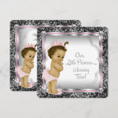 Invitation Fête d'anniversaire de 3 ans pour filles (Devant / Derrière)