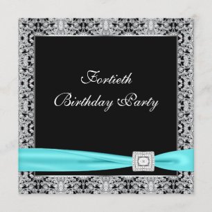 Invitation Fête d'anniversaire de 40 ans de classe bleu sarce