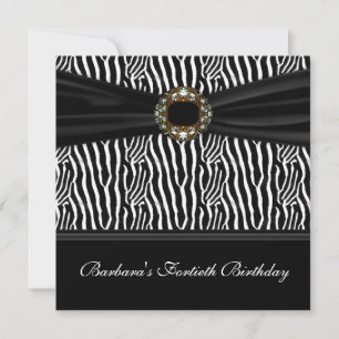 Invitation Fête d'anniversaire de 40 ans de femme Luxueux Zèb