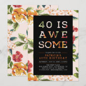 Invitation Fête d'anniversaire de 40 ans de la typographie mo (Devant / Derrière)