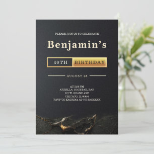 Invitation Fête d'anniversaire de 40 ans pour hommes adultes