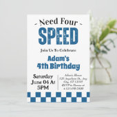 Invitation Fête d'anniversaire de 4 ans Need Four Speed Boy (Debout devant)