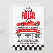 Invitation Fête d'anniversaire de 4 ans pour garçon Need Four (Devant)