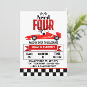 Invitation Fête d'anniversaire de 4 ans pour garçon Need Four (Debout devant)