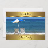 Invitation Fête d'anniversaire de 50 ans à la plage (Devant)