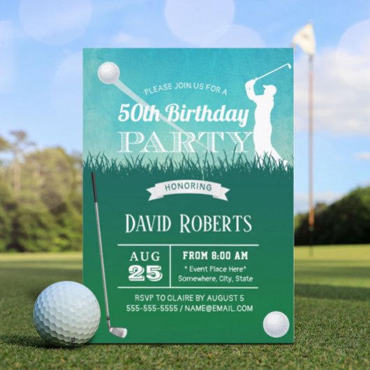 Invitation Fête d'anniversaire de 50 ans de Golf
