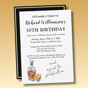 Invitation Fête d'anniversaire de 50 ans élégante et parfaite