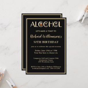 Invitation Fête d'anniversaire de 50 ans élégante moderne noi