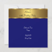 Invitation Fête d'anniversaire de 50 ans fabuleuse bleu foncé (Dos)